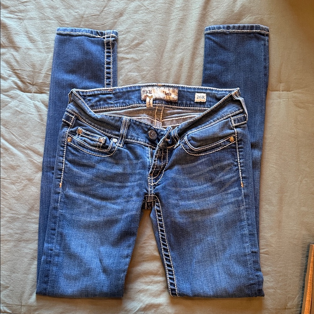 BKE Women's Dark Blue Skinny Jeans